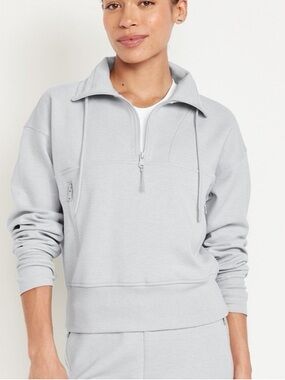 OLD NAVY Dynamic Fleece Half Zip Color Light Gray Size S
